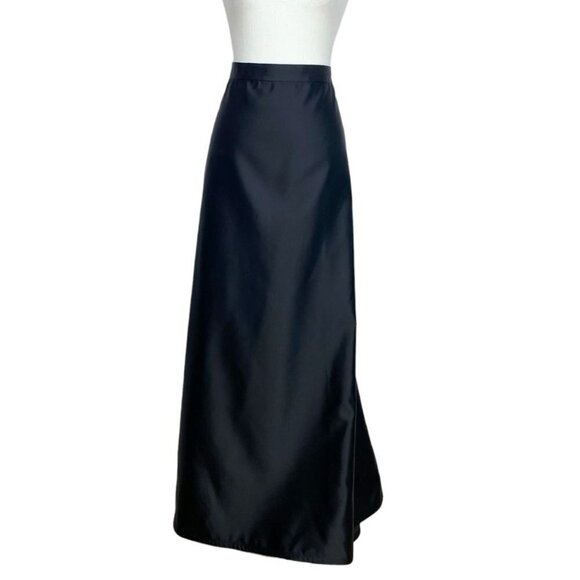 TADASHI TOO VINTAGE 90S BLACK SATIN TRAIN LONG FORMAL EVENING FULL SKIRT- 18Q - Picture 2 of 9
